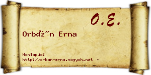 Orbán Erna névjegykártya