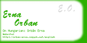 erna orban business card